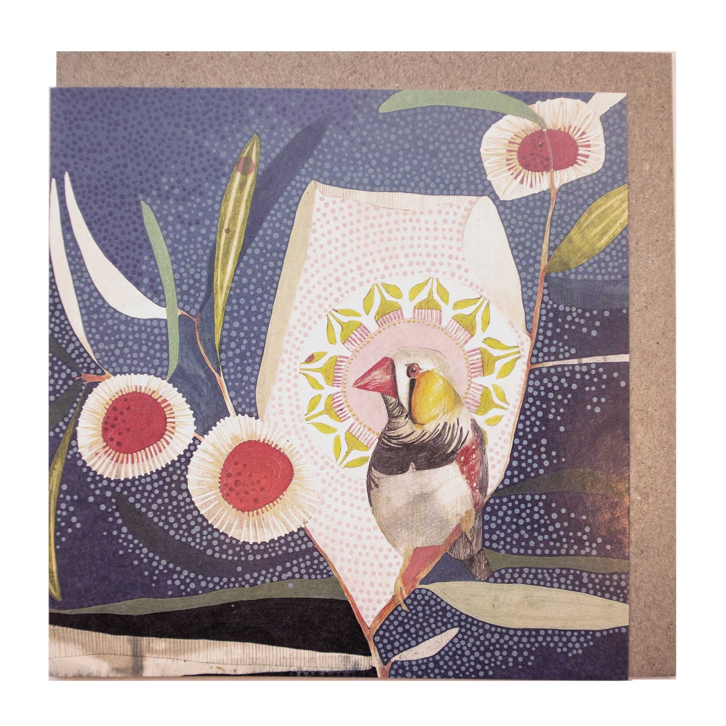 the air of tomorrow (i), zebra finch and hakea - card