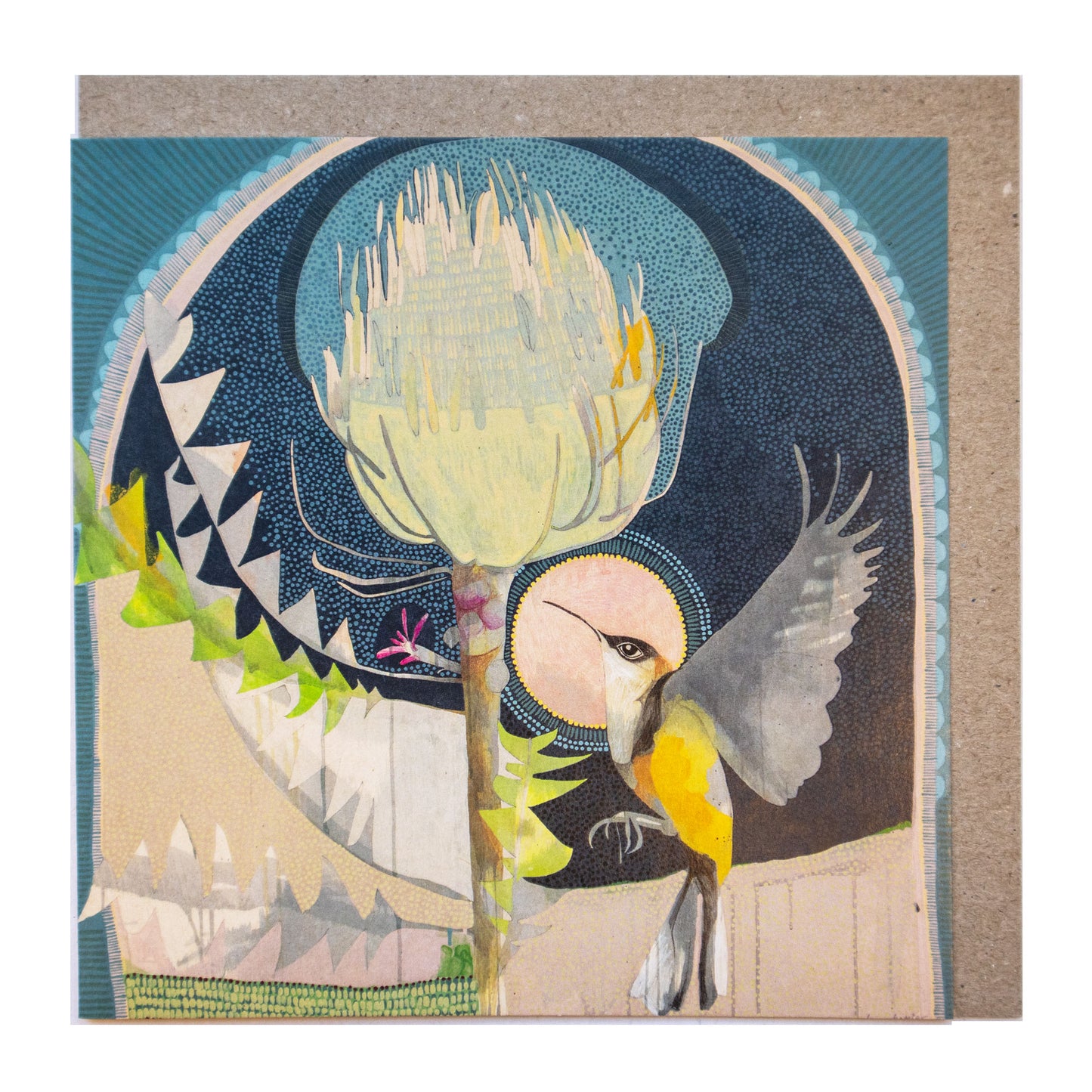 for you, a thousand times over, eastern spinebill and banksia - card