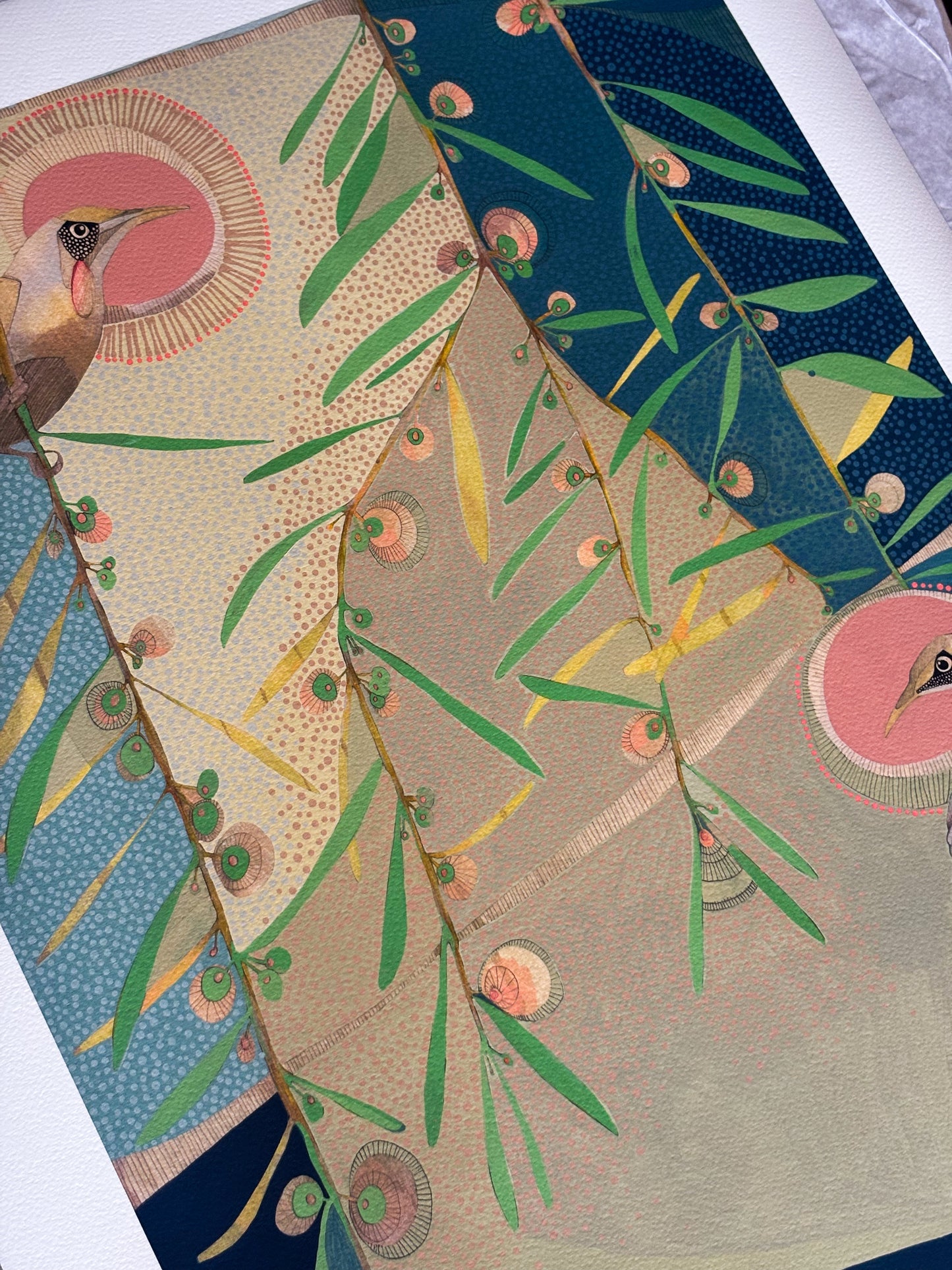 I Whispered Your Name on the Wind Print, Wattle and Wattle Birds - Edition Print