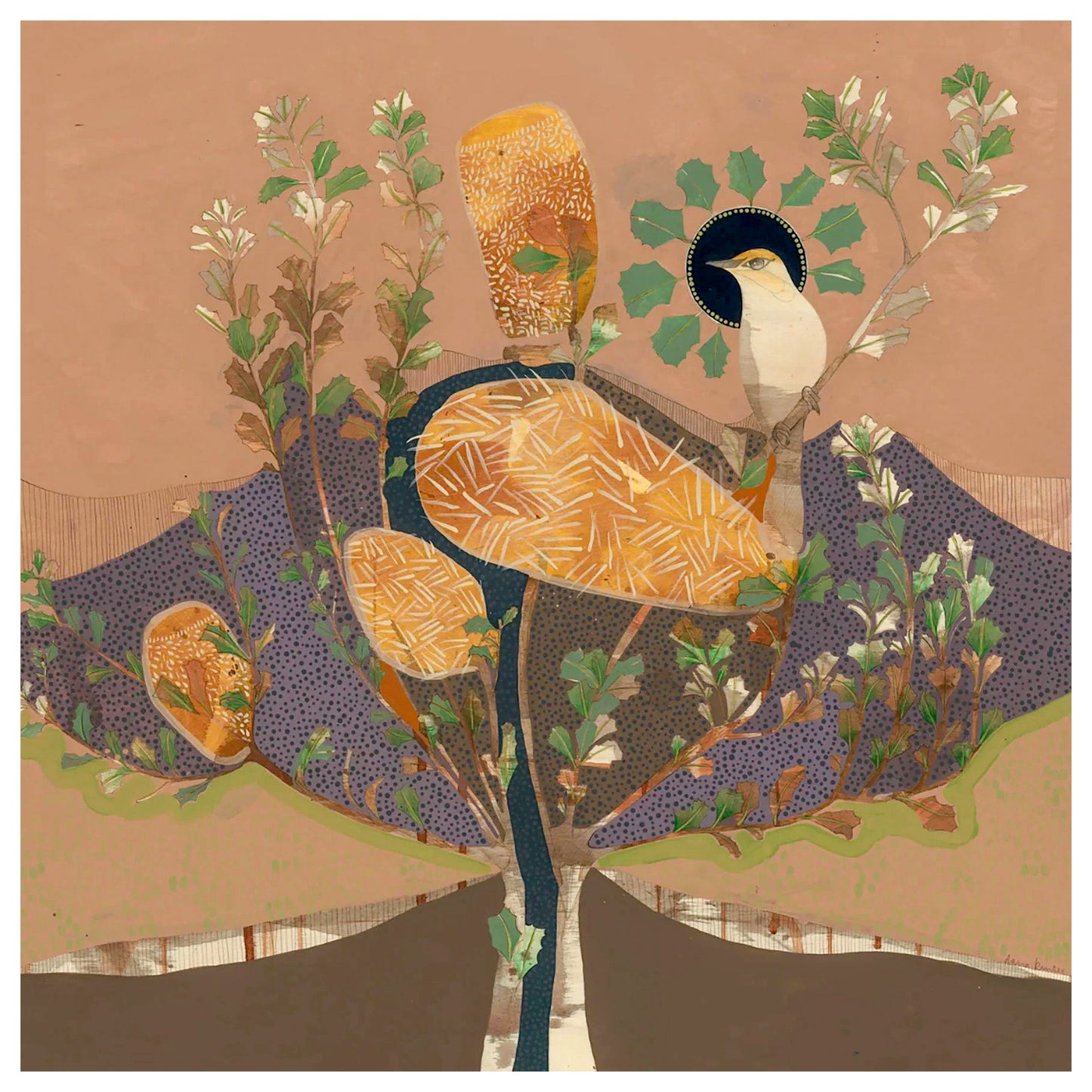 I Only Kiss Your Shadow, Singing Honeyeater and Banksia - Edition Print