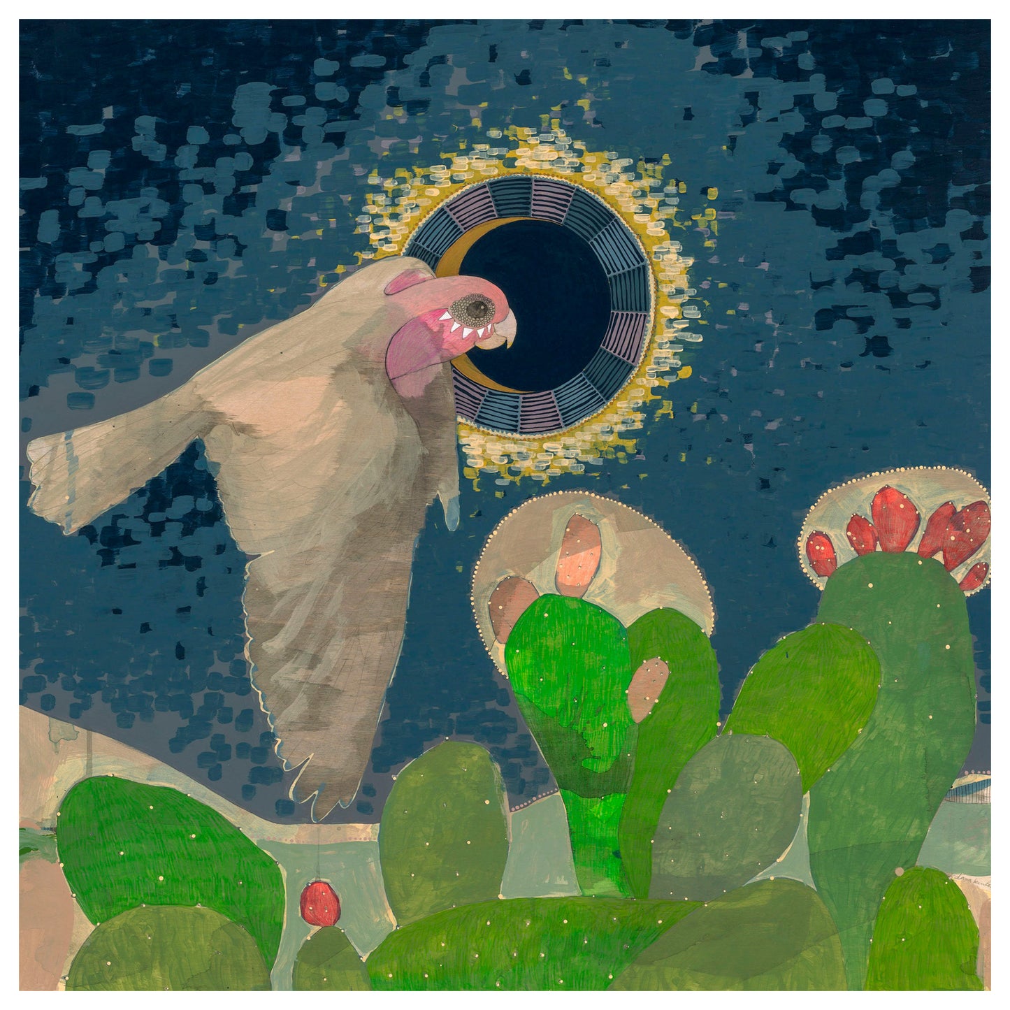 I Met Her on a Cloud, Galah and Prickly Pear - Edition Print