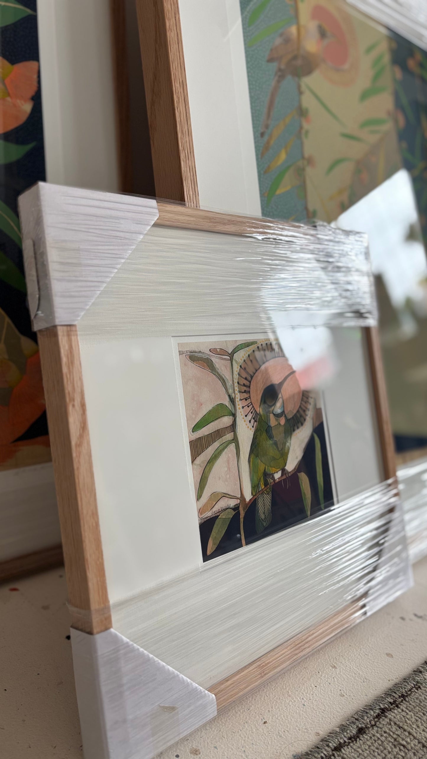 Eastern Spinebill and Eucalyptus - mini print