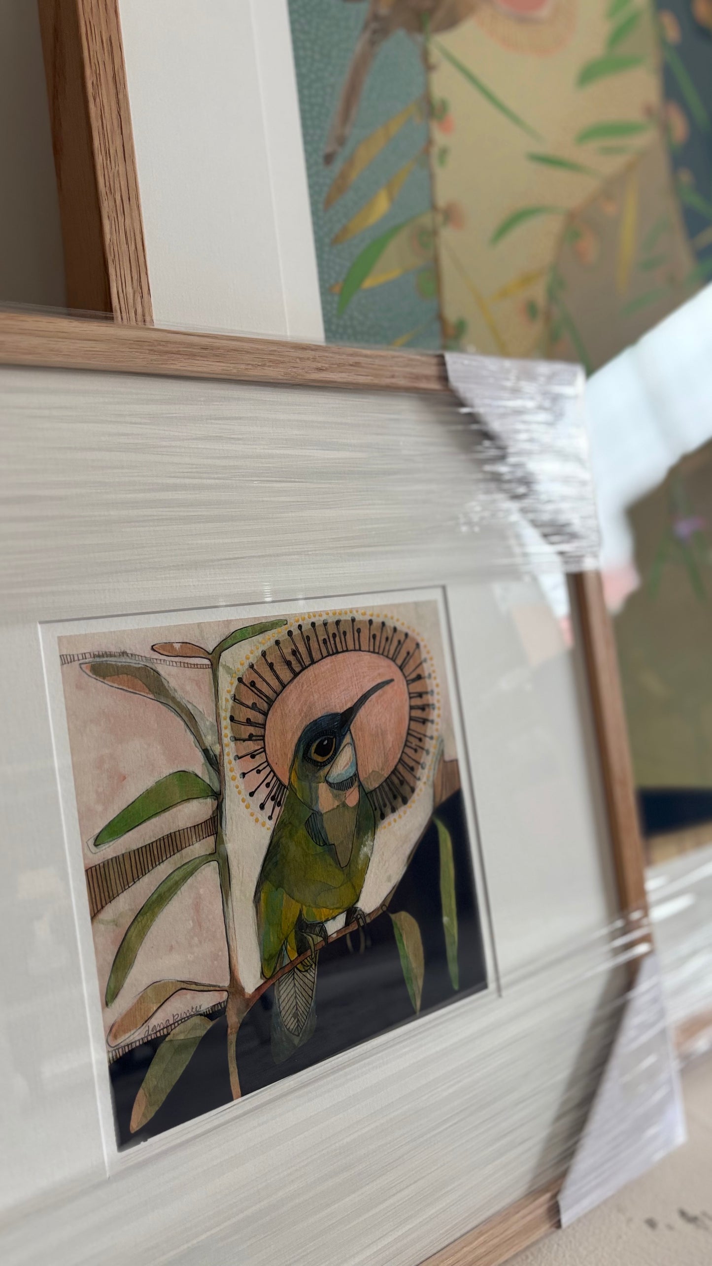 Eastern Spinebill and Eucalyptus - mini print
