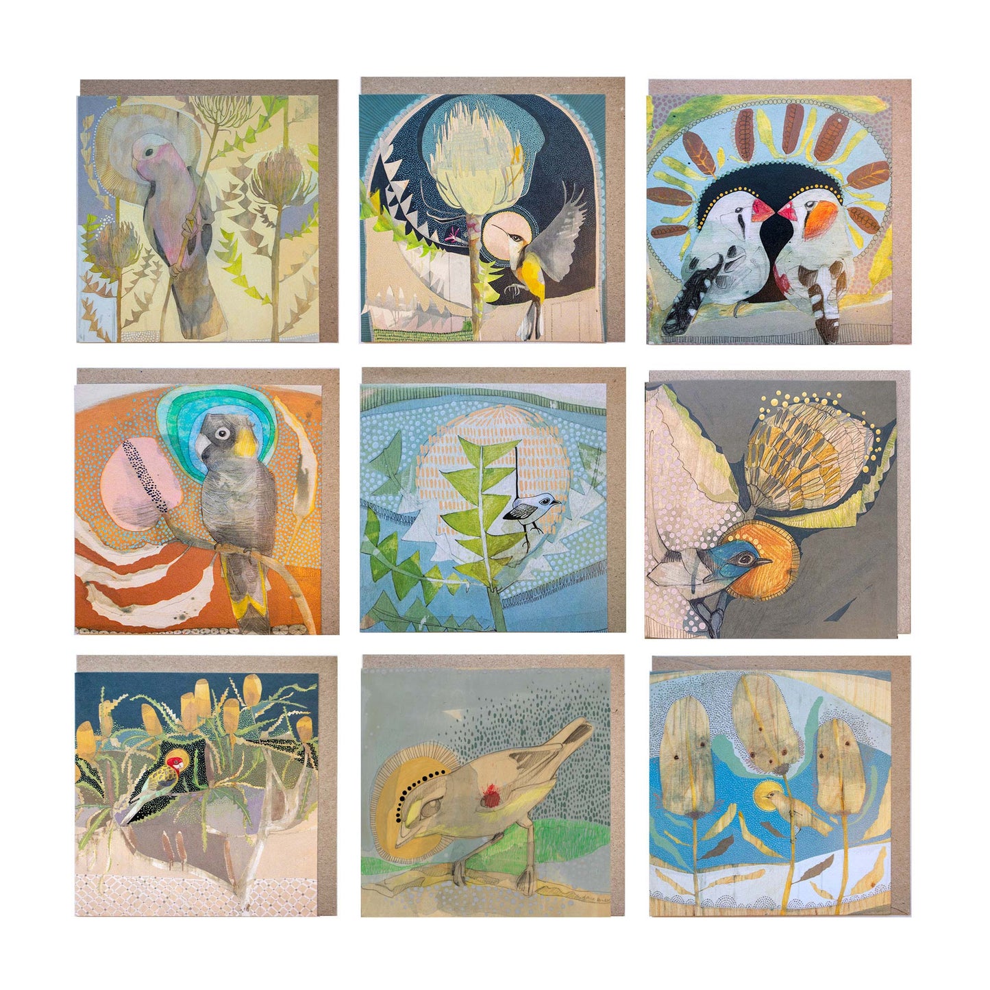 collectors card bundles of 9 cards ~ protea or banksia