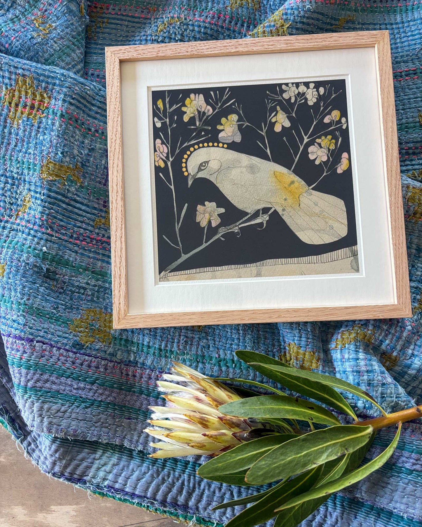 Buff-tailed Thornbill & Geraldton Wax Framed - Pick Up