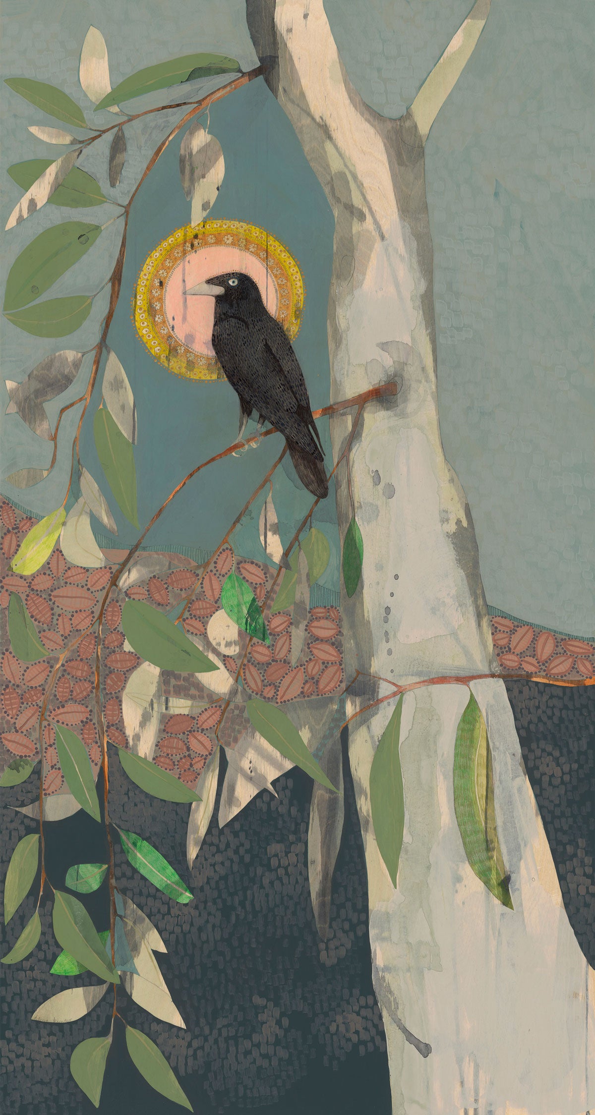 he finds the words on the wind, little raven and gum | print