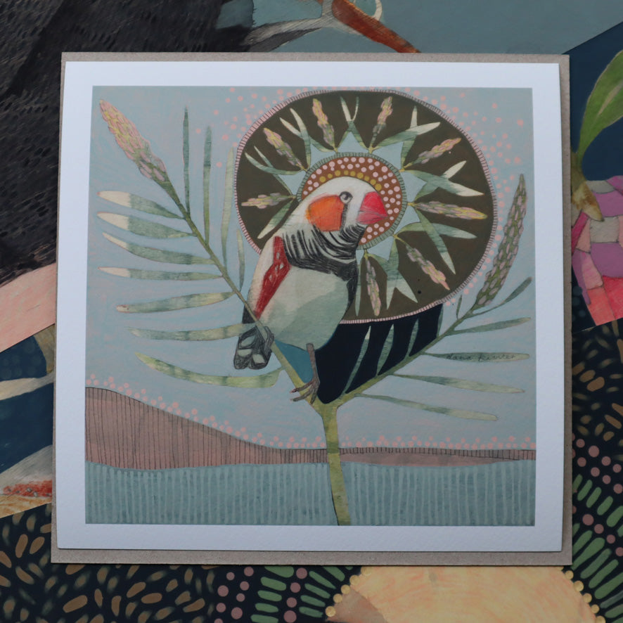 mini | finch and bottlebrush | mini print