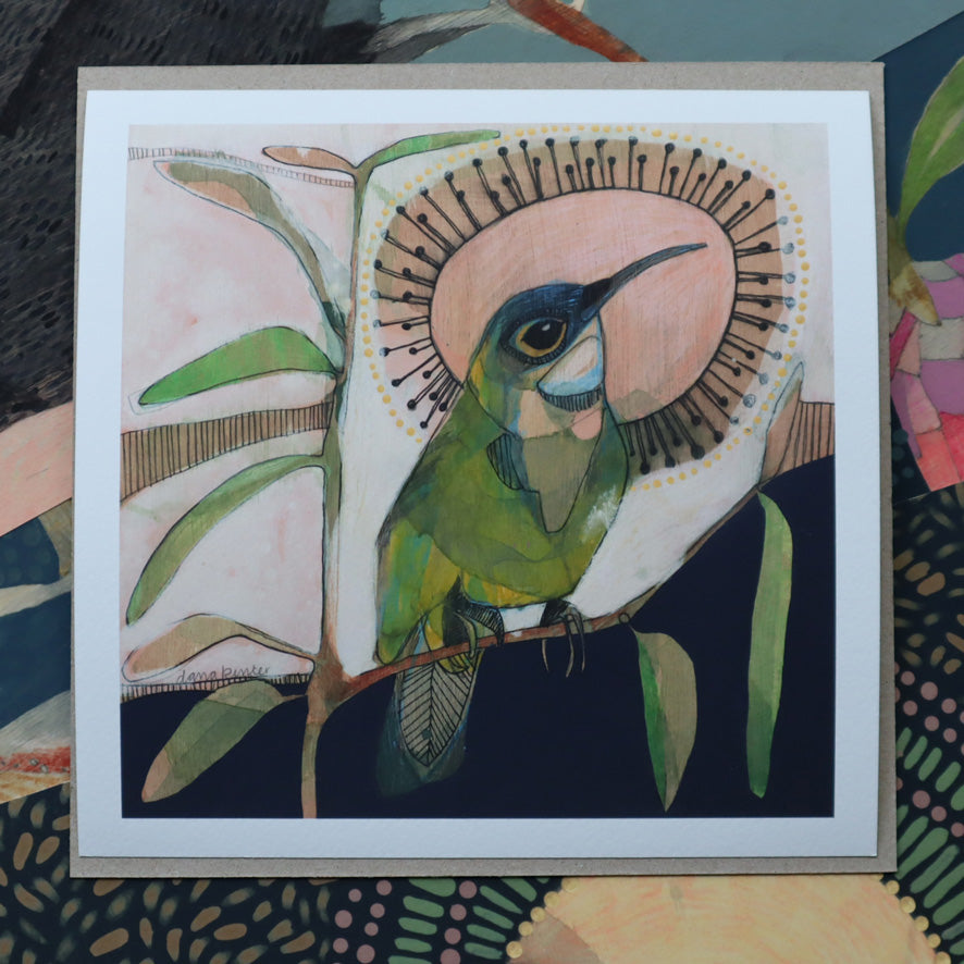 mini | eastern spinebill and eucalyptus | print