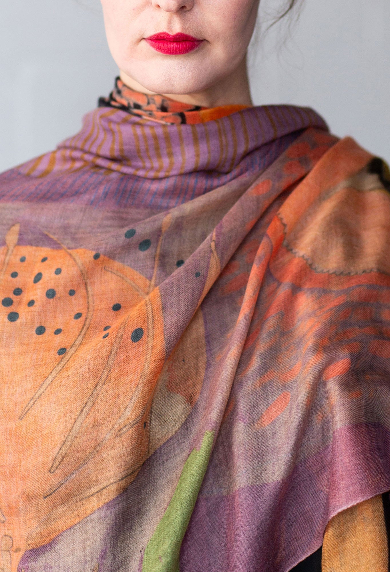 The Fluttering of Birds 🐦⬛ Cashmere Wool Scarf