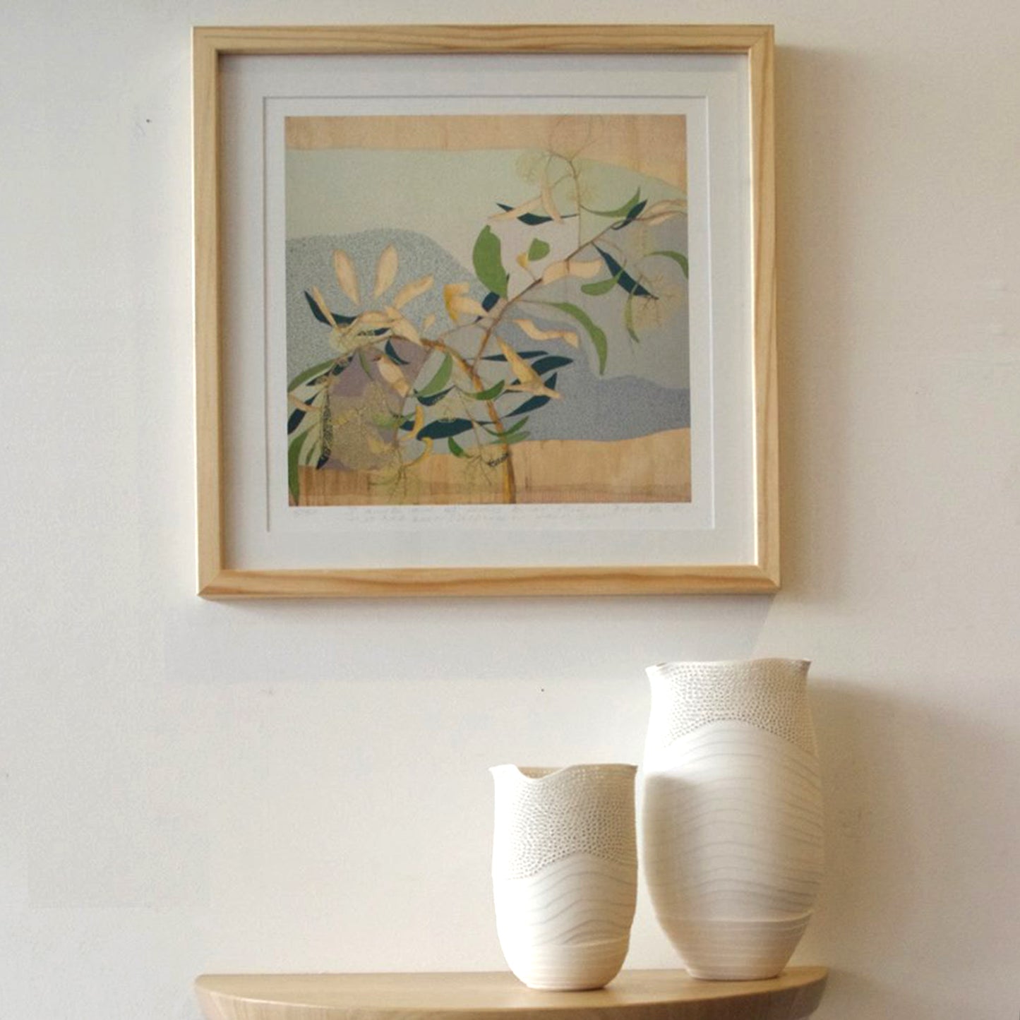i awoke and at times birds fled - eucalyptus and warbler | print