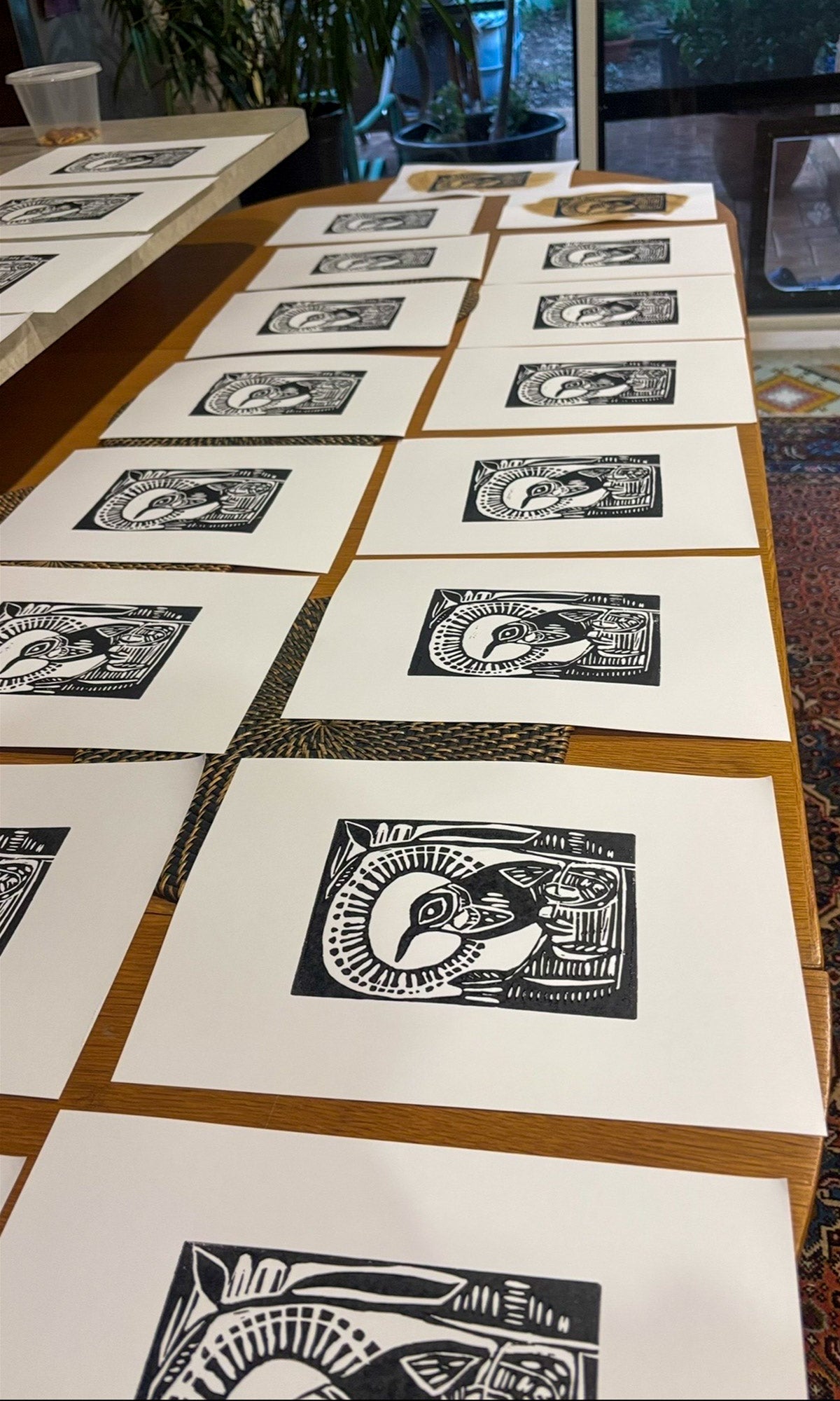 Eastern Spinebill Linocut 6