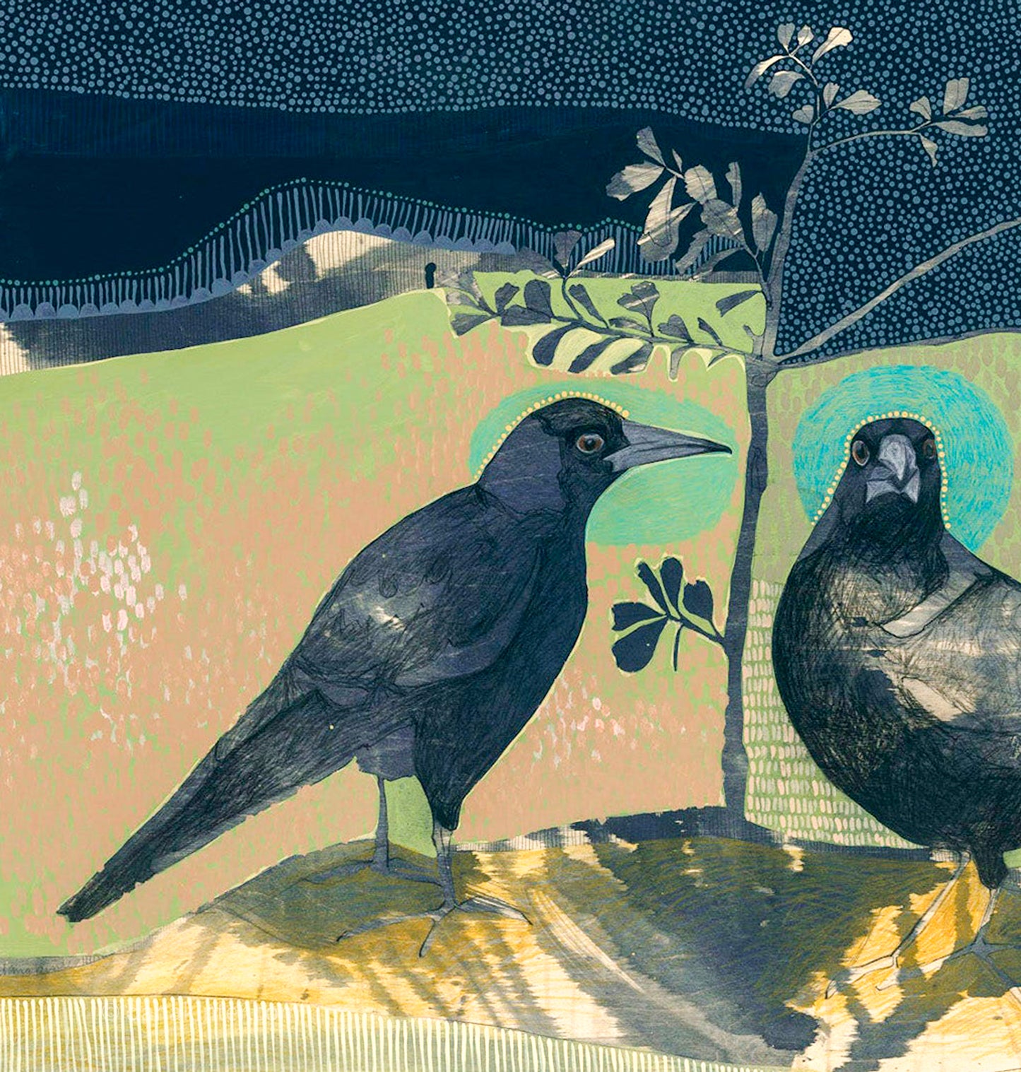 by your side, magpie and coastal banksia - edition print