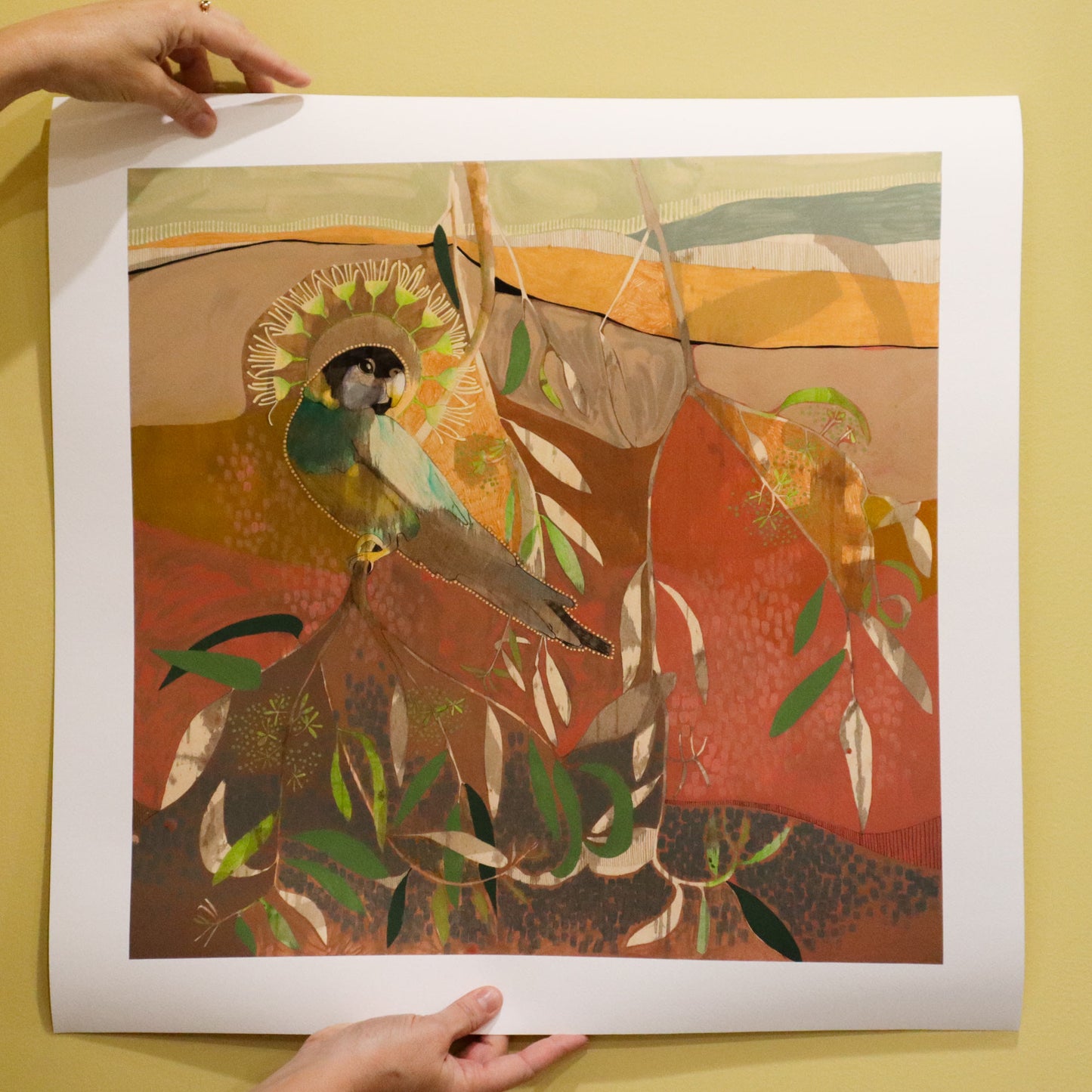And the Morning Glows Anew, Australian Ringneck Parrot - Edition Print