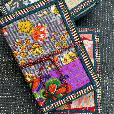 violet/grey🪻 kantha handmade notebook