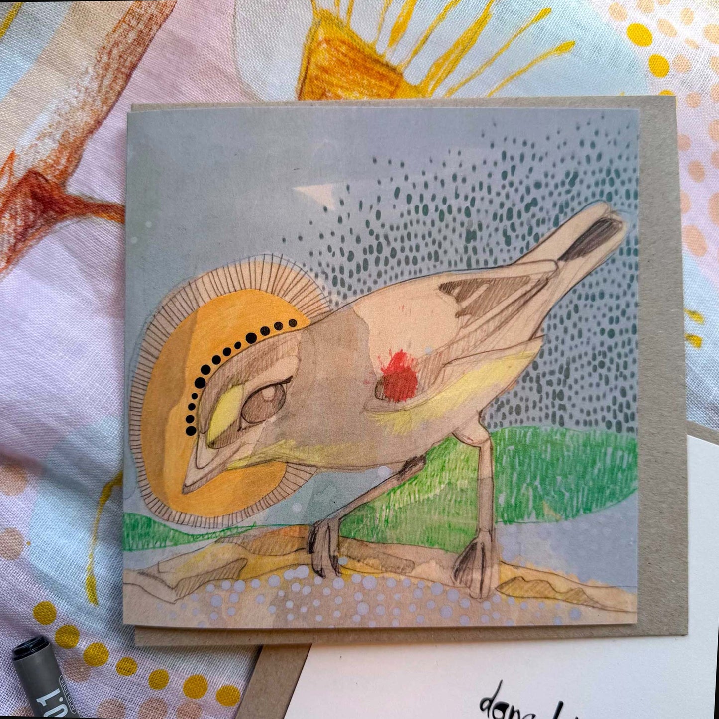 when love beckons you follow him, striated pardalote - card