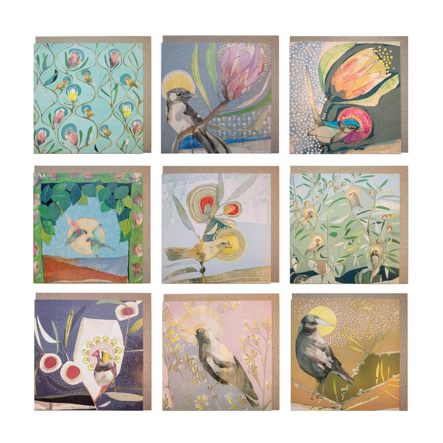 collectors card bundles of 9 cards ~ protea or banksia