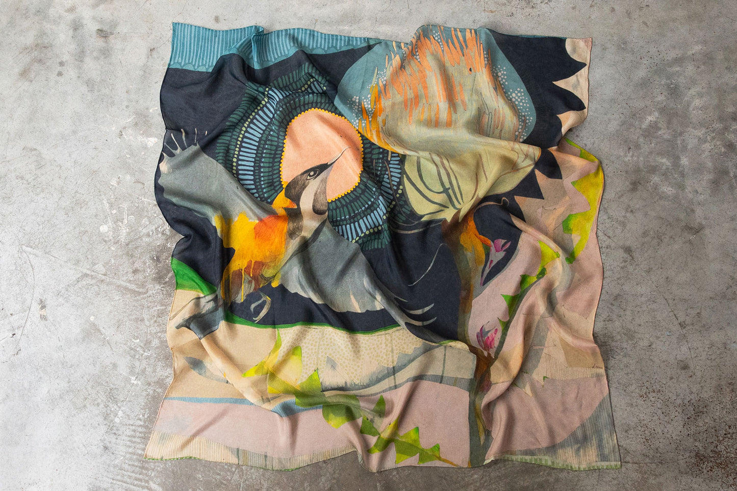 🩵 1 LEFT x ~ the sun comes up and we start again 🌞 silk chiffon scarf