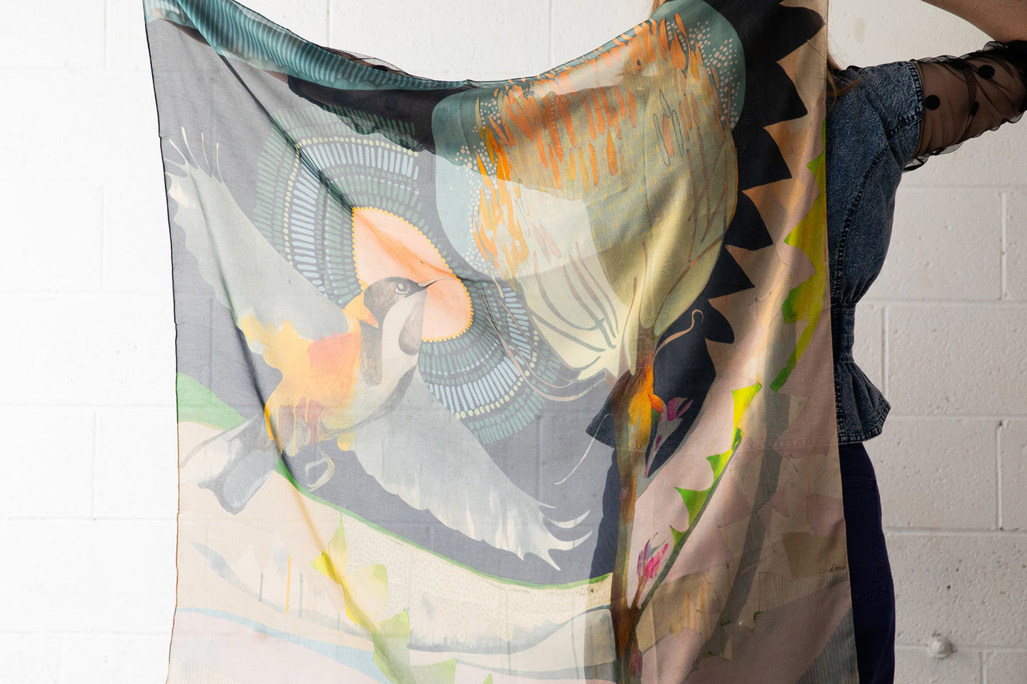 🩵 1 LEFT x ~ the sun comes up and we start again 🌞 silk chiffon scarf