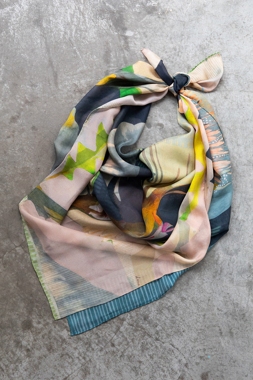the sun comes up and we start again - silk chiffon scarf