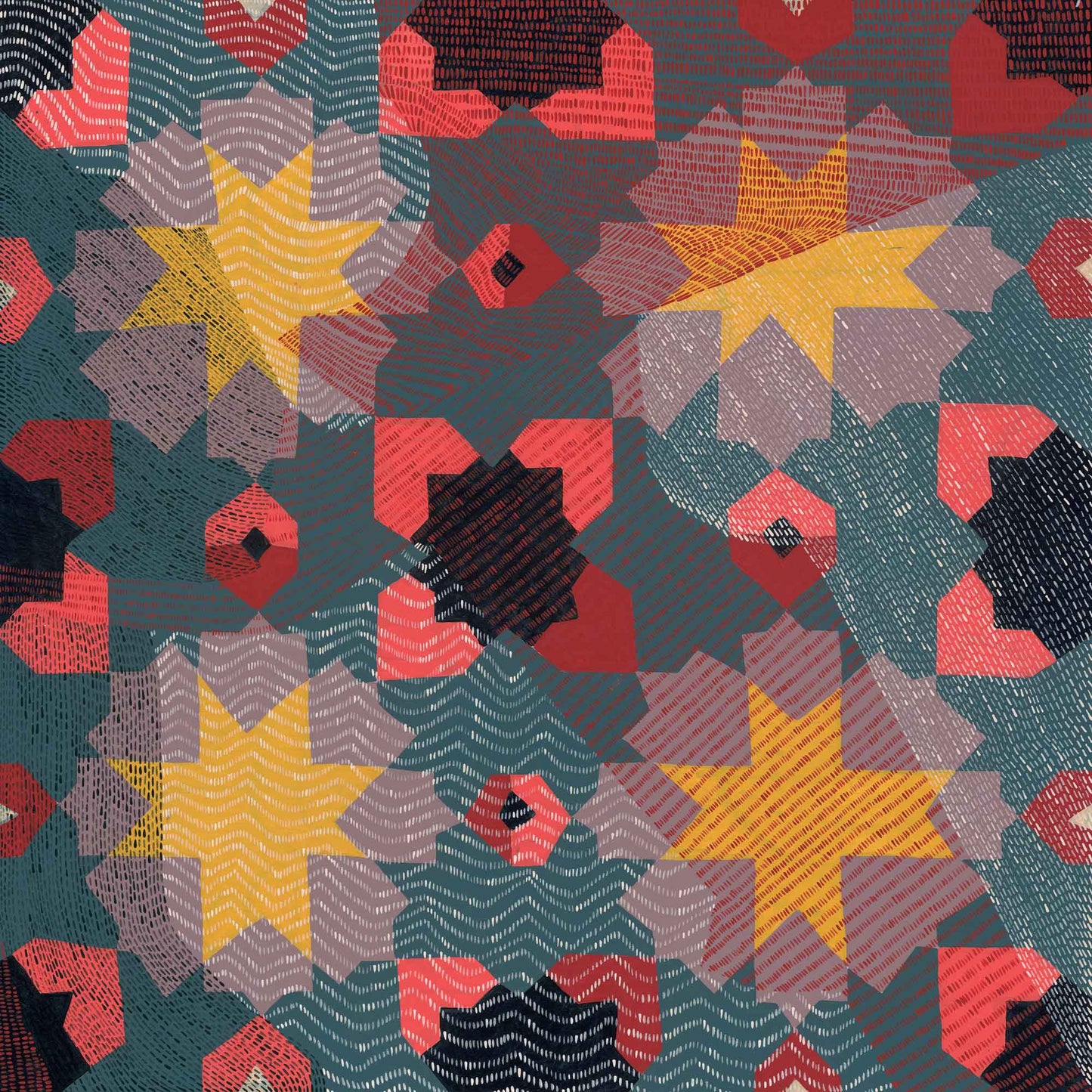 love threads, rajasthan hearts and stars ⭐️ bagru woodblock kantha print quilt