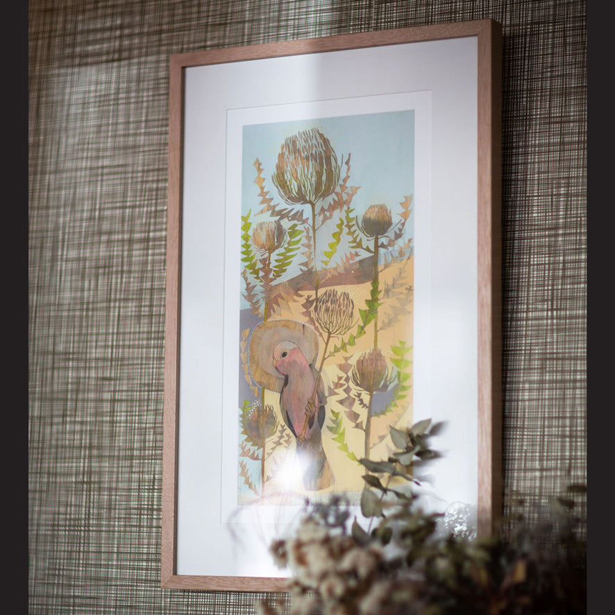 seasons | summer - galah + banksia baxteri | print
