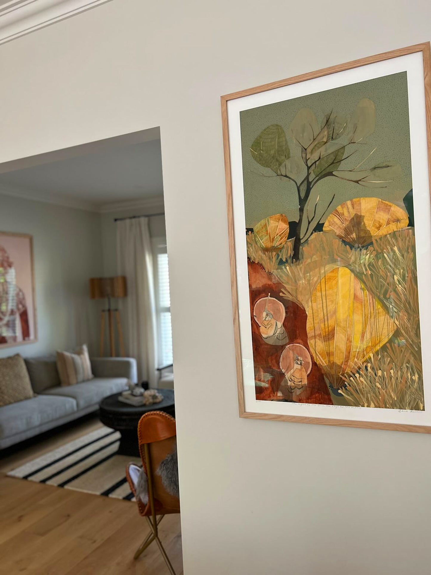 The Light of the Sun, The Rays of the Moon, Crested Pigeons - Edition Print