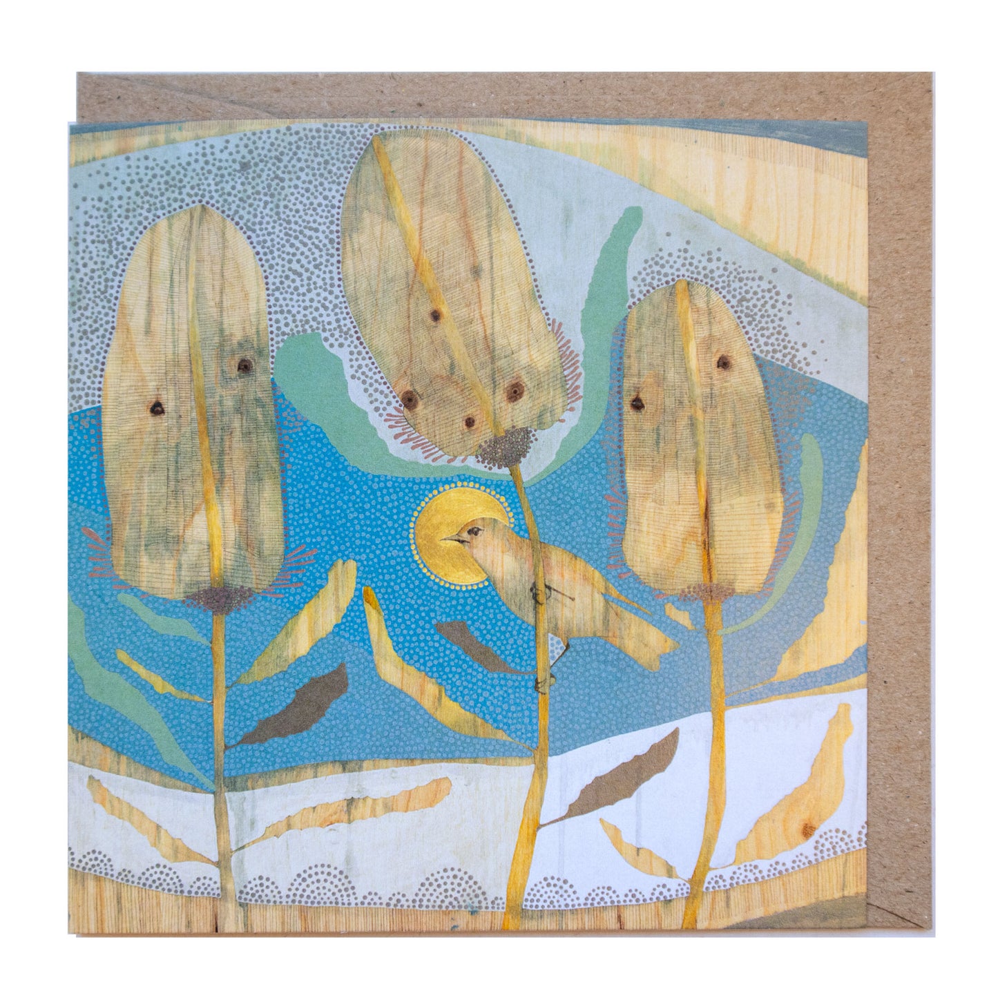 my beautiful world, banksia and silvereye - card