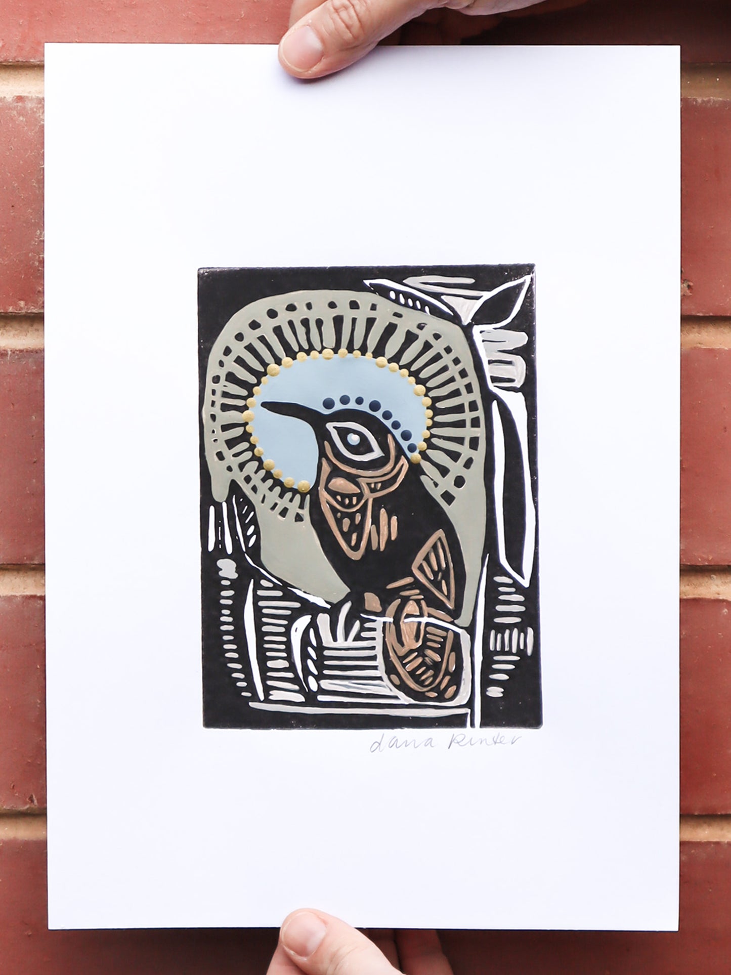 COMING SOON Eastern Spinebill Linocut 10