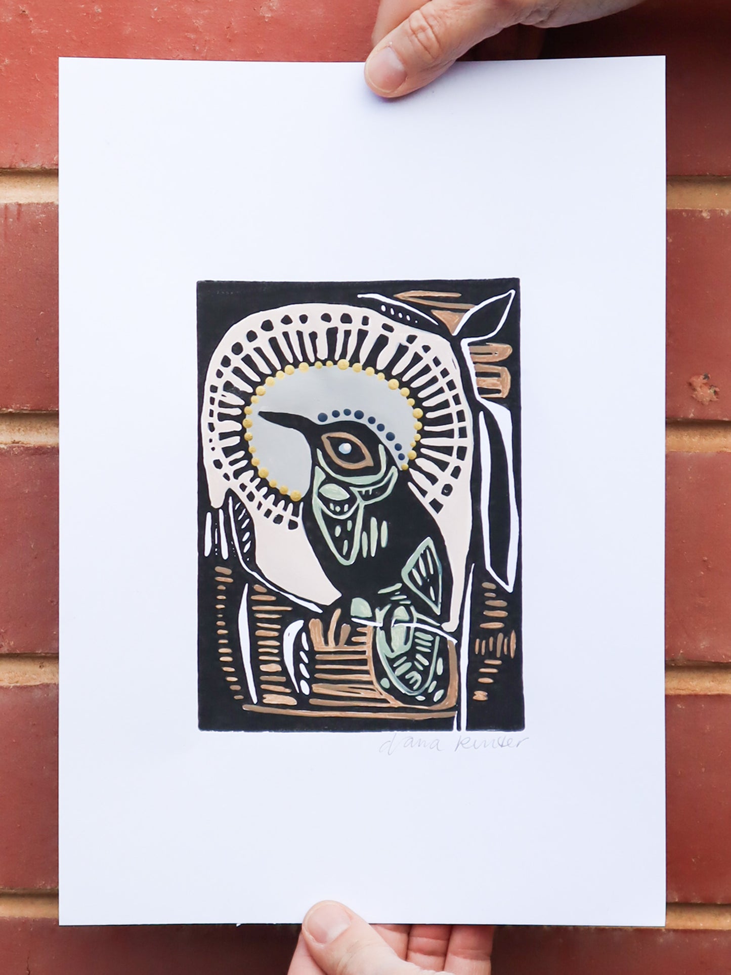 COMING SOON Eastern Spinebill Linocut 2