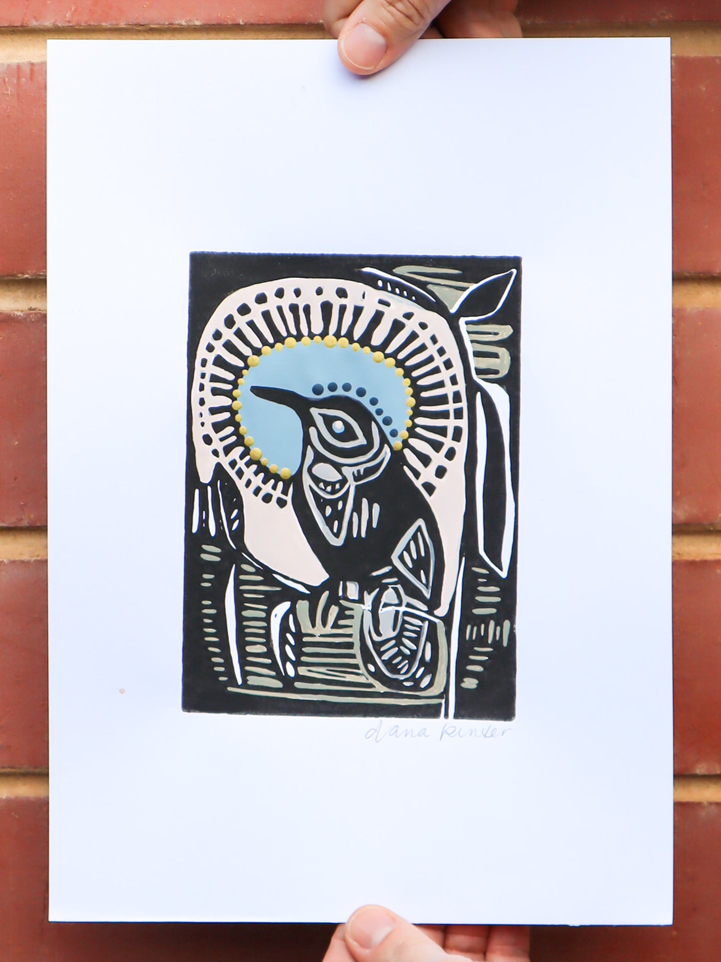 COMING SOON Eastern Spinebill Linocut 5