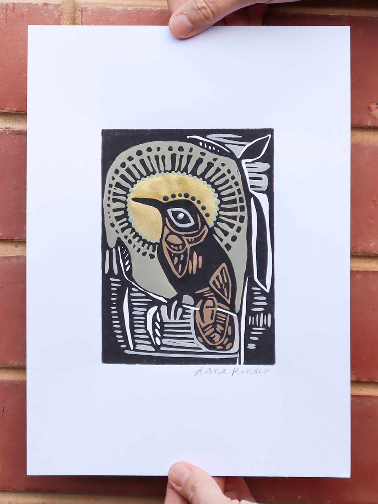 COMING SOON Eastern Spinebill Linocut 6