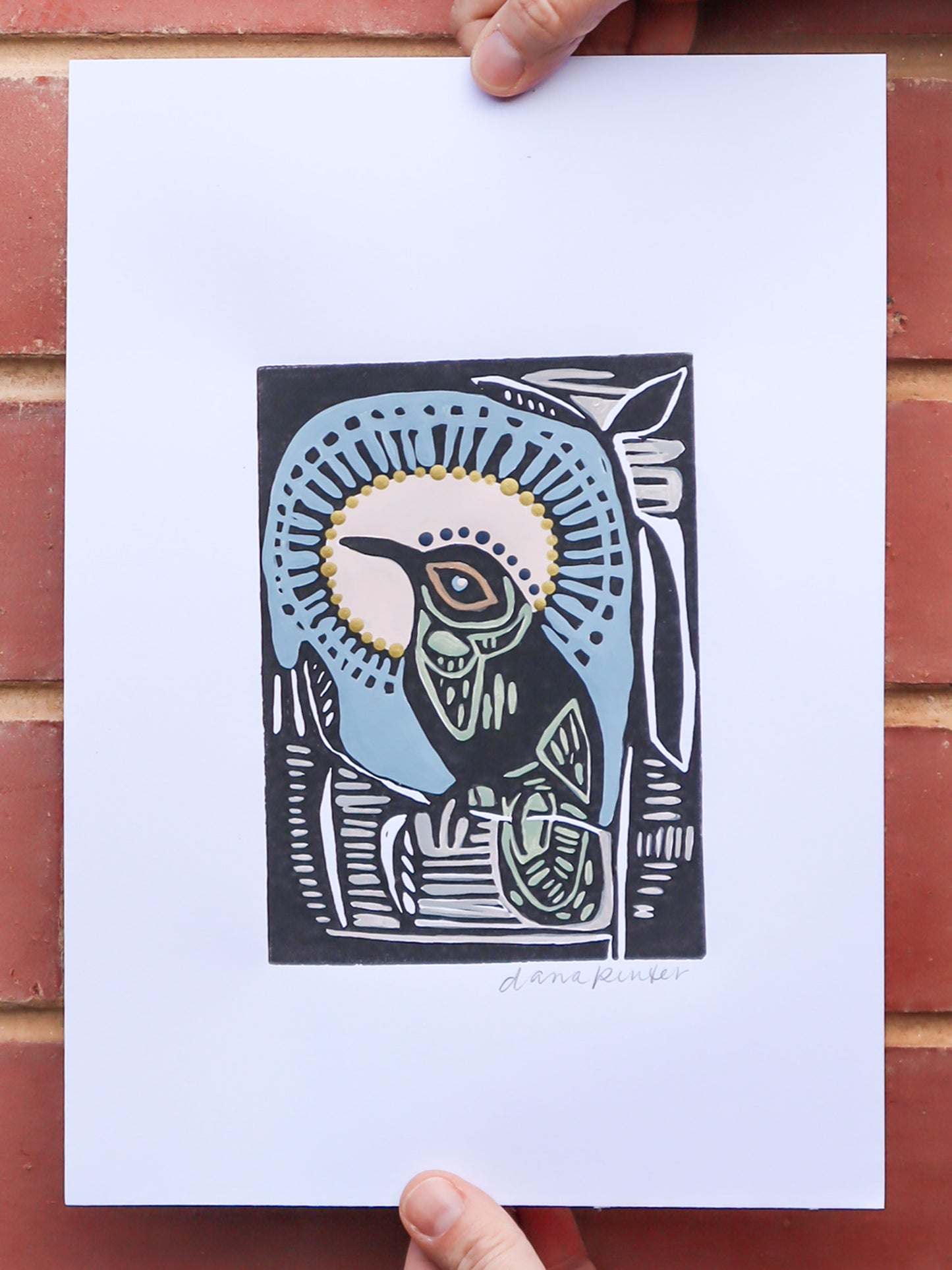 COMING SOON Eastern Spinebill Linocut 7