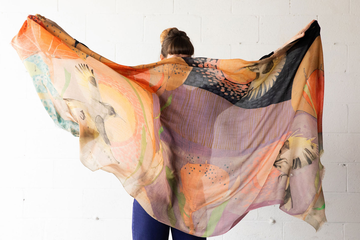 the fluttering of birds 🐦‍⬛ merino wool scarf