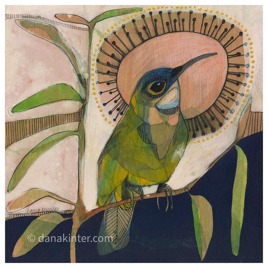 eastern spinebill and eucalyptus - mini print