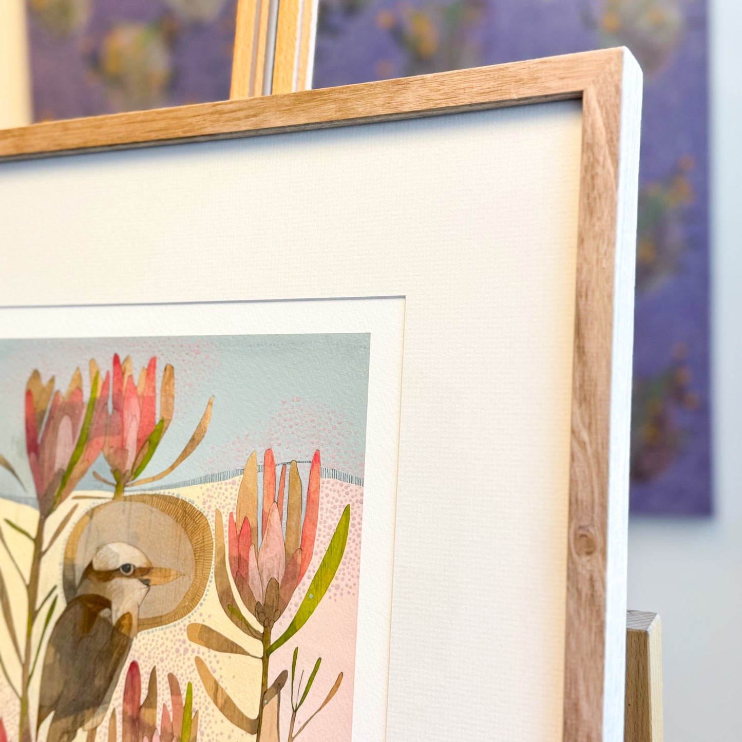 spring, laughing kookaburra and protea repens - edition print