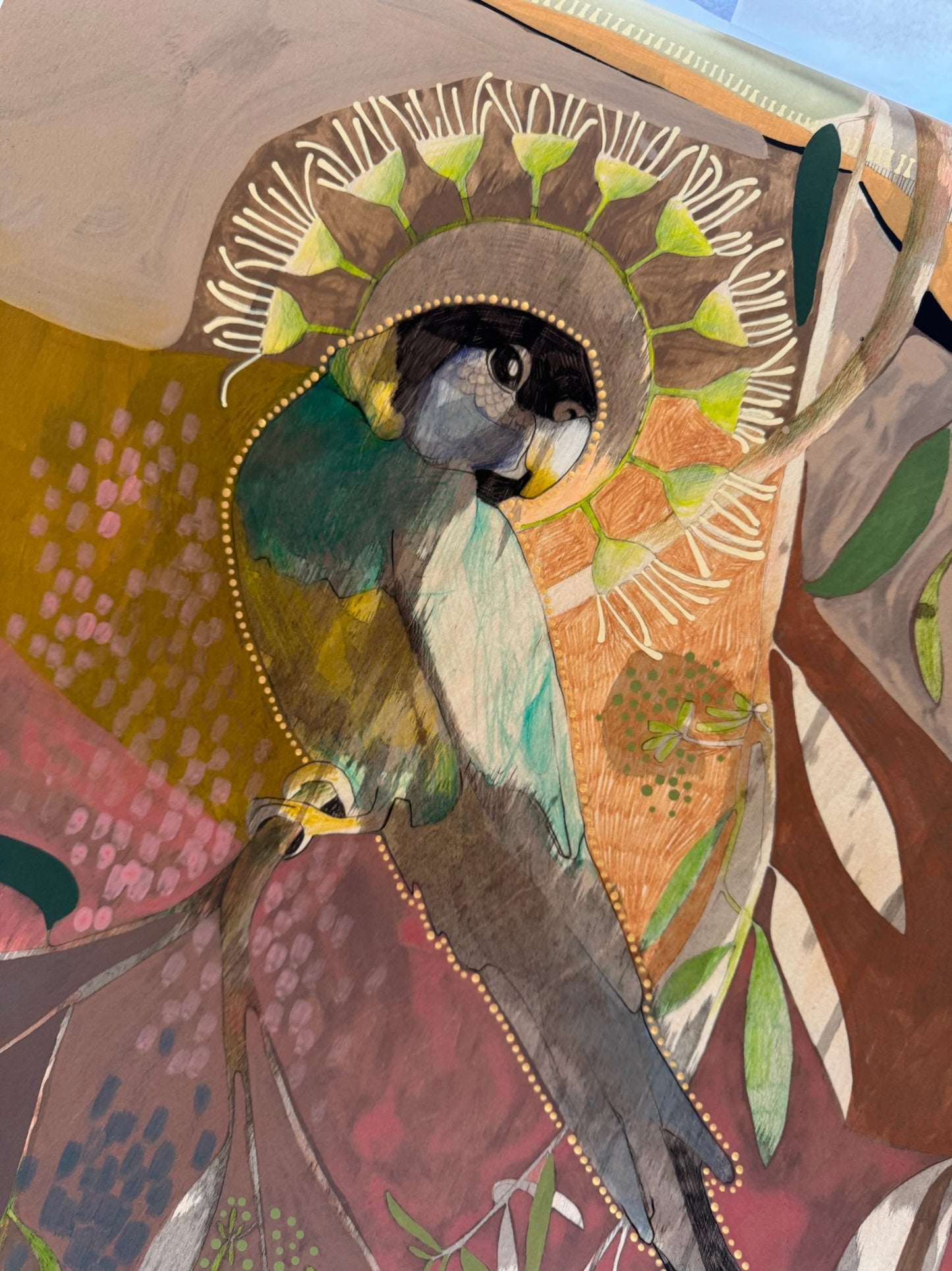 And the Morning Glows Anew, Australian Ringneck Parrot - Edition Print