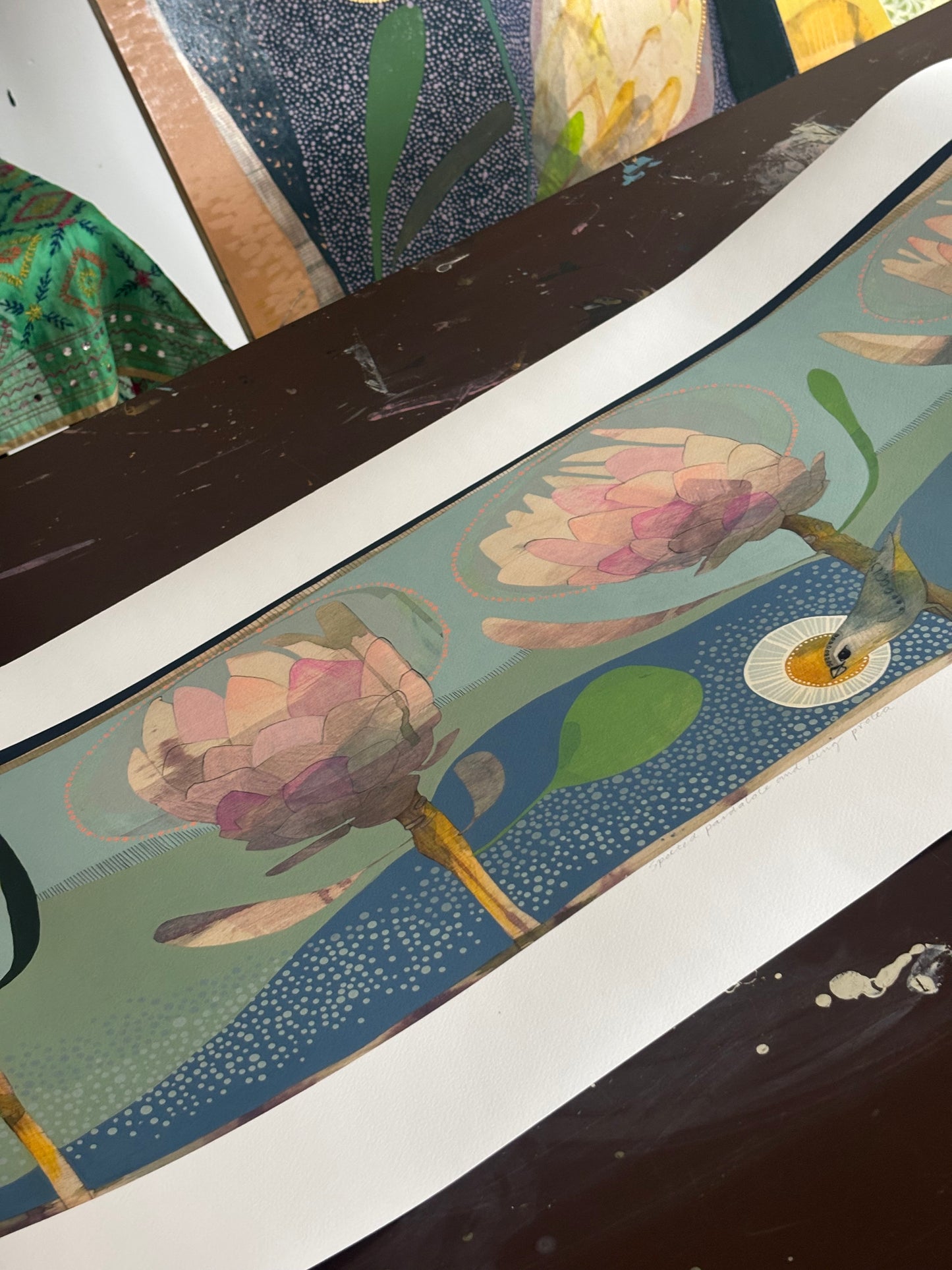 Spotted Pardalote and King Protea - Edition Print