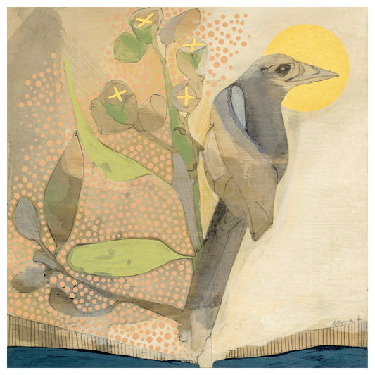 Magpie and Eucalyptus - mini print