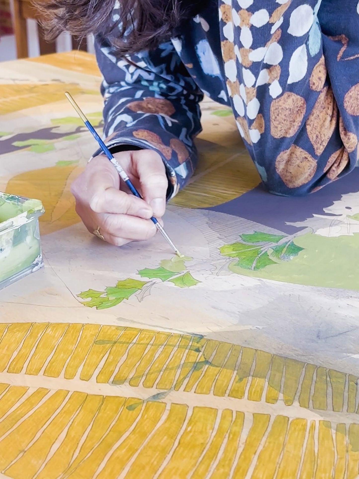 A Wish on the Wind - Little Blue Wrens and Cut Leaf Banksia - Painting