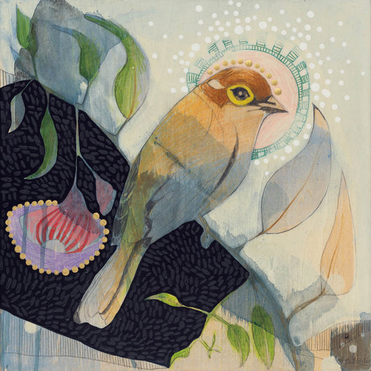 Brown Headed Honeyeater and Silver Princess Eucalyptus - Mini Print