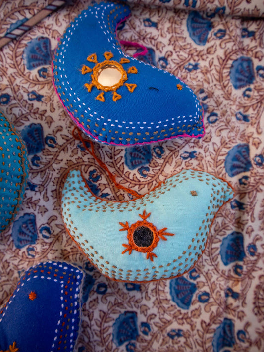 Little Blue Wren Christmas decorations ẃ🪞shisha (mirror)