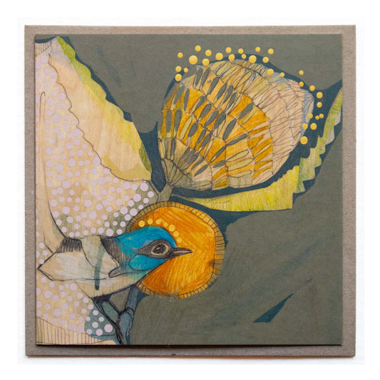 Blue Wren and Banksia - Card