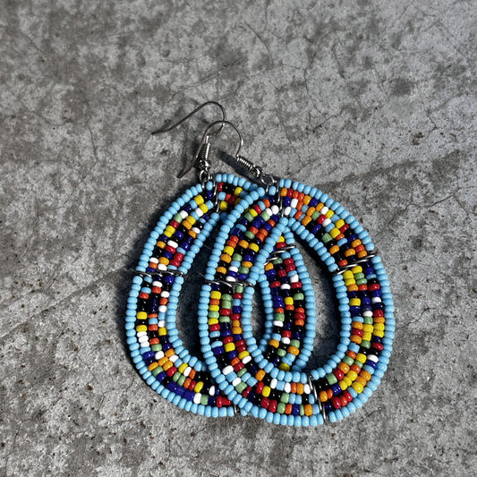 turquoise/multi 💧 teardrop earrings - zambia