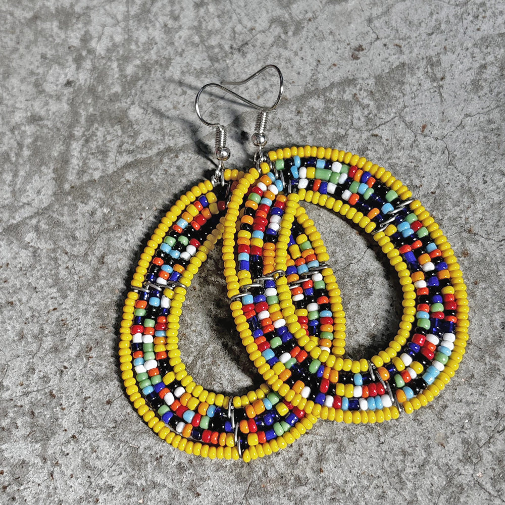 sunshine/multi 💧 teardrop earrings - zambia