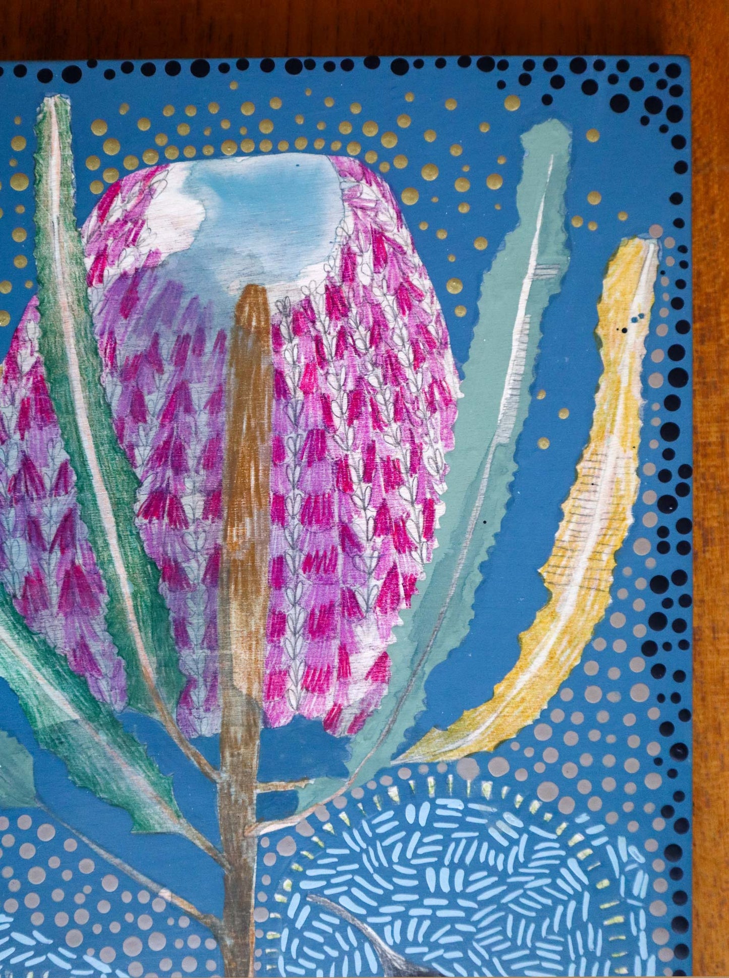 The Heart of Happiness - Eastern Spinebill and Banksia Menziesii Painting