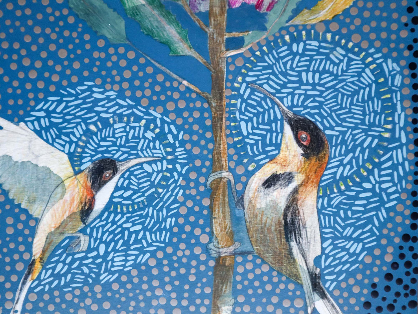 The Heart of Happiness - Eastern Spinebill and Banksia Menziesii Painting
