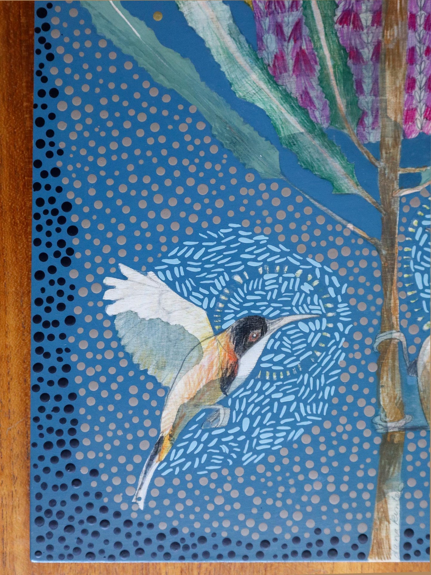 The Heart of Happiness - Eastern Spinebill and Banksia Menziesii Painting
