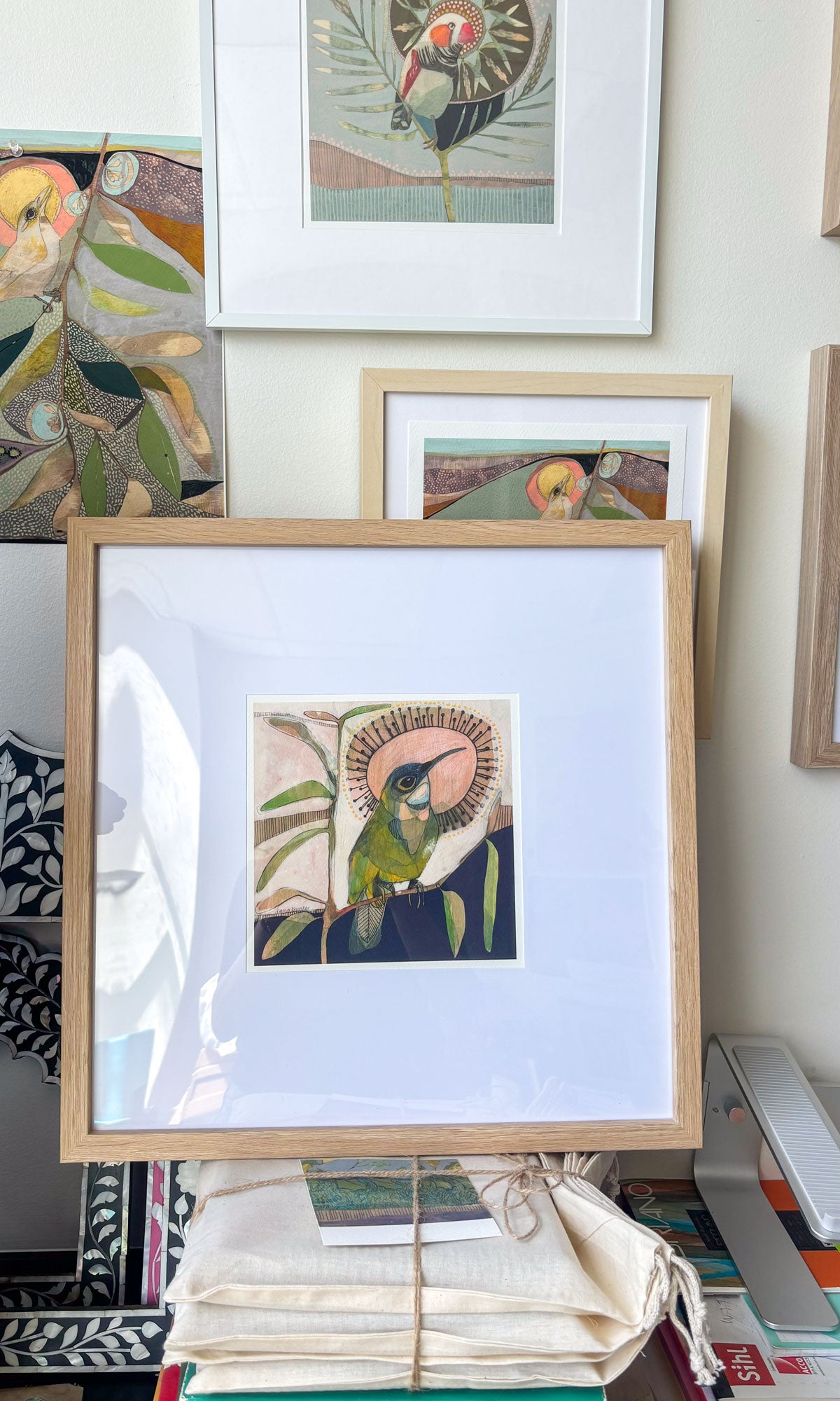 eastern spinebill and eucalyptus - mini print