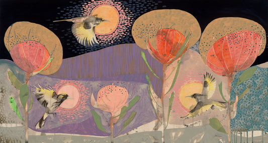 The Fluttering of Birds, New Holland Honeyeater and Pincushion - Edition Print