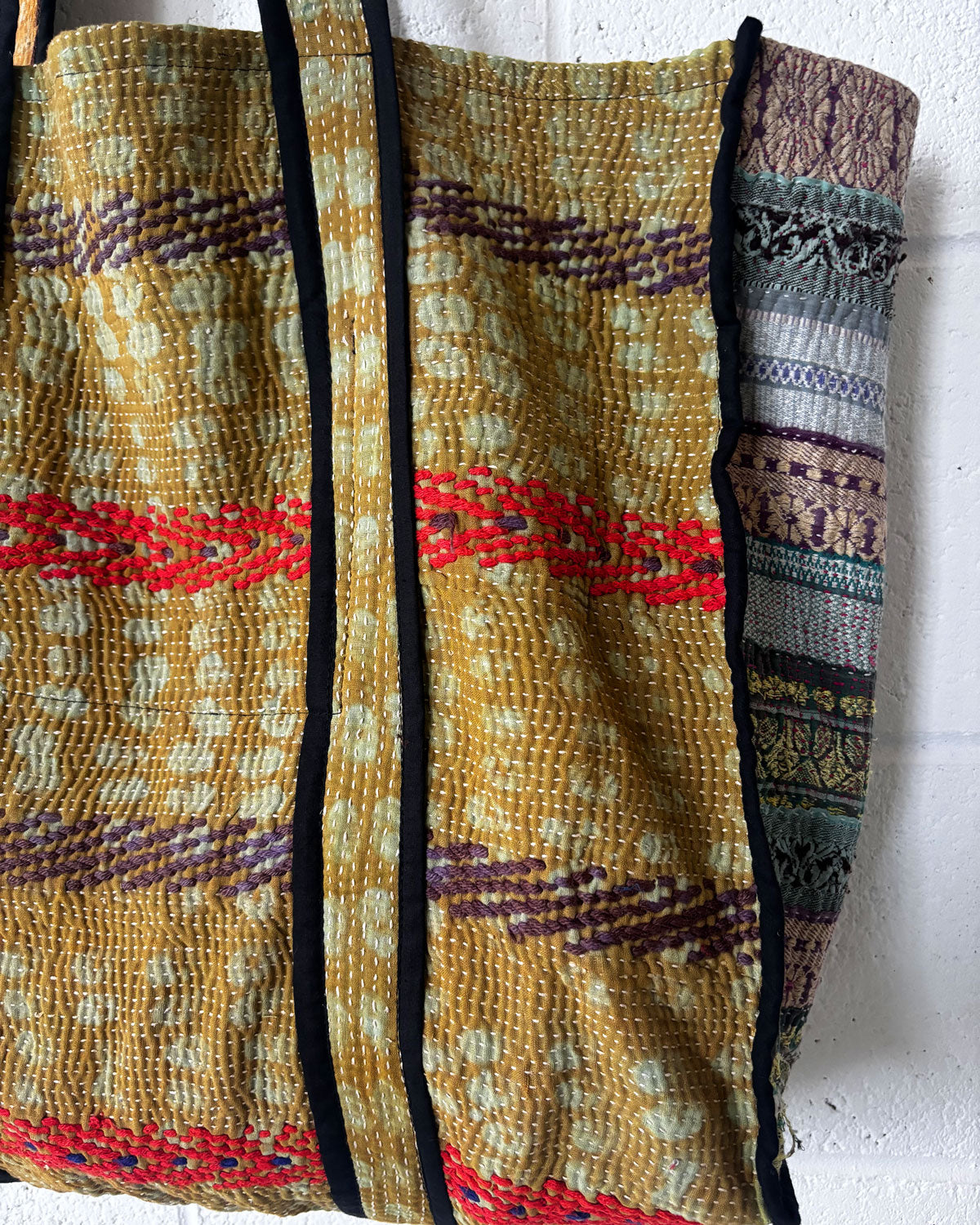 gold 🌞 kantha large tote/market bag - japiur